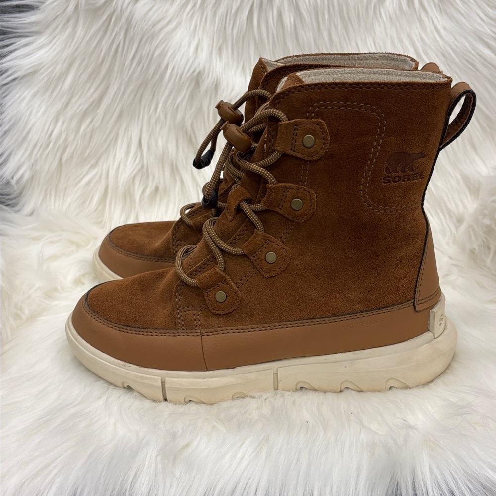 SOREL Explorer leather Winter Boots big kids 3, women’s 5. EXCELLENT CONDITION! - Picture 4 of 7